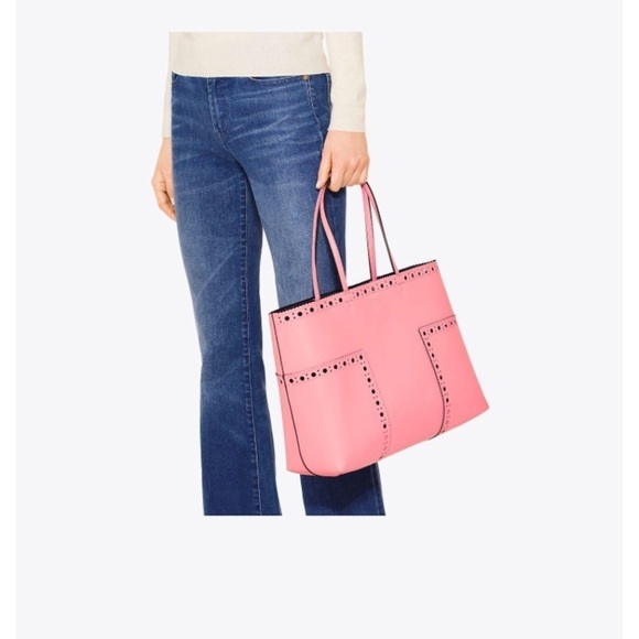 [Tory Burch] Pink Leather Tote & Wristlet - Picture 2 of 8